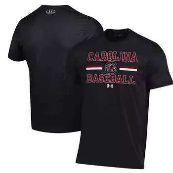 Мужская черная футболка South Carolina Gamecocks Baseball Stack Performance Under Armour