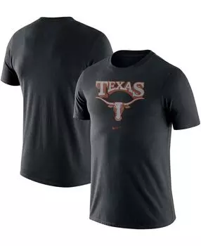 Мужская черная футболка texas longhorns old-school logo tri-blend Nike, черный