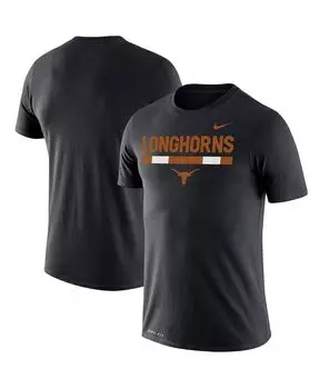 Мужская черная футболка texas longhorns team dna legend performance Nike, черный