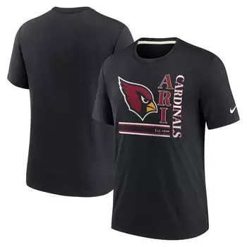 Мужская черная футболка Tri-Blend с логотипом Arizona Cardinals Wordmark Nike