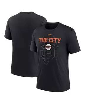 Мужская черная футболка Tri-Blend San Francisco Giants Rewind Retro Nike, черный