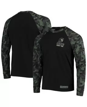 Мужская черная футболка usc trojans oht в стиле милитари с камуфляжным принтом и регланами с длинным рукавом Colosseum, черный