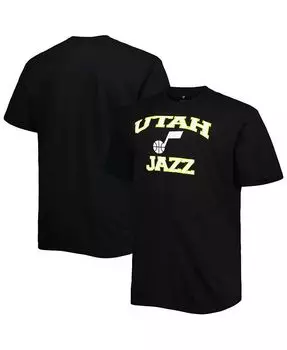 Мужская черная футболка Utah Jazz Big and Tall Heart and Soul Profile, черный