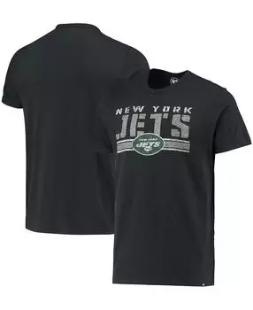 Мужская черная футболка в полоску new york jets team '47 Brand, черный