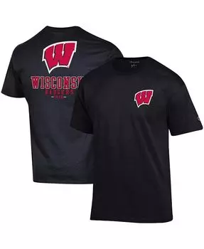 Мужская черная футболка Wisconsin Badgers Stack 2-Hit Champion, черный