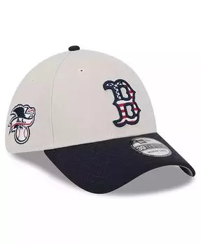 Мужская черная гибкая кепка Boston Red Sox 2024 Четвертое июля 39THIRTY New Era, бежевый