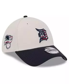 Мужская черная гибкая кепка Detroit Tigers 2024 Четвертое июля 39THIRTY New Era, бежевый