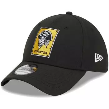 Мужская черная гибкая кепка с логотипом New Era Pittsburgh Pirates 39THIRTY