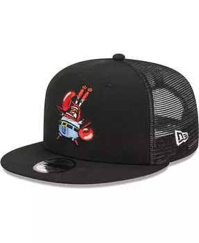 Мужская черная губка Bob Square Брюки Mr. Krabs Trucker 9FIFTY Кепка Snapback New Era, черный