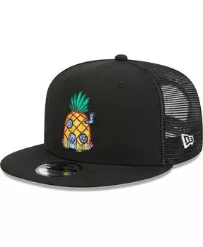 Мужская черная губка Bob Square Брюки Pineapple Trucker 9FIFTY Кепка Snapback New Era, черный