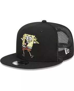 Мужская черная губка Bob Square Брюки Trucker 9FIFTY Кепка Snapback New Era, черный