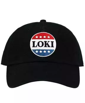 Мужская черная хлопковая саржевая шляпа Loki с красно-белыми и синими пуговицами с вышивкой Marvel, черный
