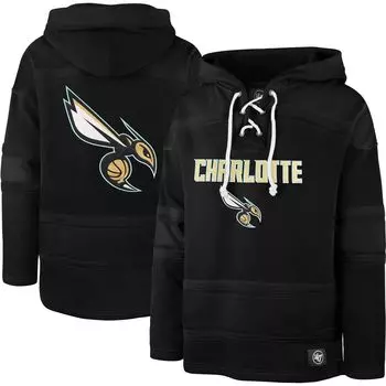 Мужская черная худи Charlotte Hornets 2022/23 Pregame MVP со шнуровкой '47 - City Edition