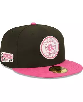 Мужская черная и розовая кепка Boston Red Sox 2007 World Series Champions Passion 59FIFTY. New Era