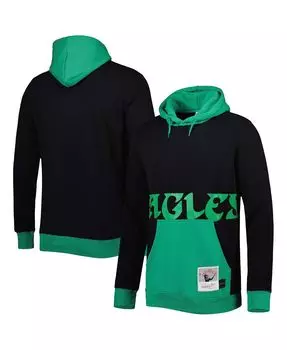 Мужская черная и темно-зеленая толстовка с капюшоном philadelphia eagles big and tall big face pullover Mitchell & Ness, мульти