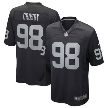 Мужская черная игровая майка Maxx Crosby Las Vegas Raiders Nike