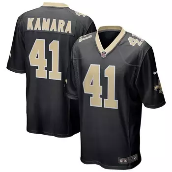 Мужская черная игровая майка Nike Alvin Kamara New Orleans Saints, цвет Snt Black