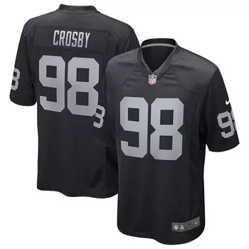 Мужская черная игровая майка Nike Maxx Crosby Las Vegas Raiders, цвет Lvr Black