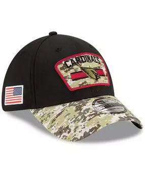 Мужская черная камуфляжная кепка Arizona Cardinals 2021 Salute To Service 39THIRTY Flex Hat New Era