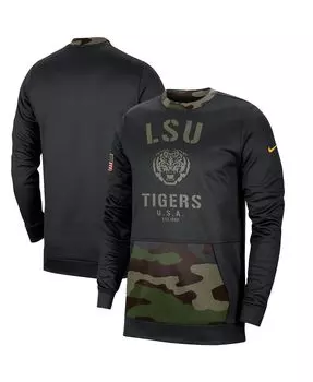 Мужская черная, камуфляжная толстовка с капюшоном lsu tigers military appreciation performance Nike, мульти