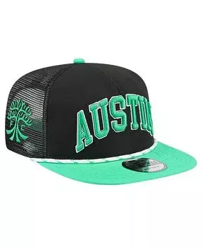 Мужская черная кепка Austin FC Throwback Golfer Snapback New Era, черный