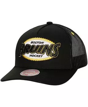 Мужская черная кепка Boston Bruins Team Seal Trucker Snapback Mitchell & Ness