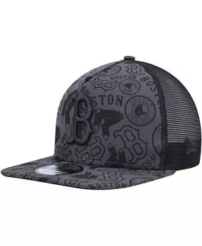 Мужская черная кепка Boston Red Sox с А-образной рамкой 9FIFTY Trucker Snapback New Era