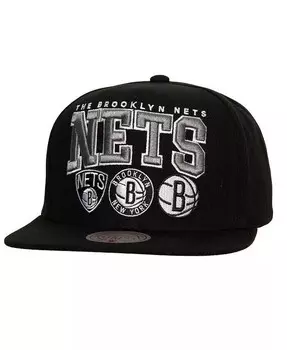 Мужская черная кепка Brooklyn Nets Champ Stack Snapback Mitchell & Ness, черный