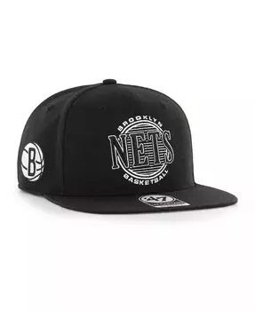Мужская черная кепка Brooklyn Nets High Post Captain Snapback '47 Brand, черный