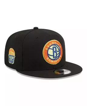Мужская черная кепка Brooklyn Nets Neon Pop 9FIFTY Snapback New Era, черный
