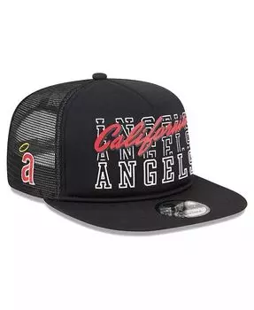 Мужская черная кепка California Angels Cooperstown Collection Street Team с А-образной рамкой Trucker 9FIFTY Snapback New Era, черный