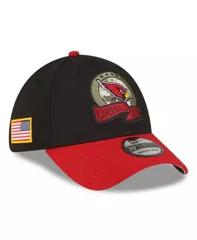 Мужская черная кепка Cardinal Arizona Cardinals 2022 Salute To Service 39THIRTY Flex Hat New Era