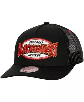 Мужская черная кепка Chicago Blackhawks Team Seal Trucker Snapback Mitchell & Ness