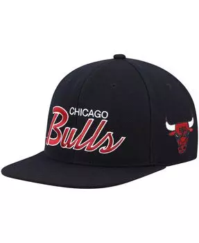 Мужская черная кепка Chicago Bulls Hardwood Classics Script 2.0 Snapback Mitchell & Ness