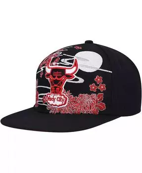 Мужская черная кепка Chicago Bulls из лиственных пород азиатского наследия Scenic Snapback Mitchell & Ness, черный
