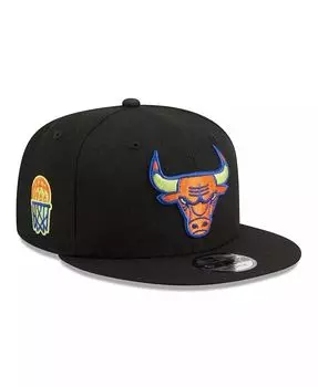 Мужская черная кепка Chicago Bulls Neon Pop 9FIFTY Snapback New Era, черный