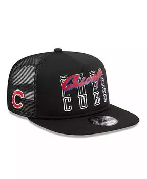 Мужская черная кепка Chicago Cubs Street Team с А-образной рамкой Trucker 9FIFTY Snapback New Era, черный