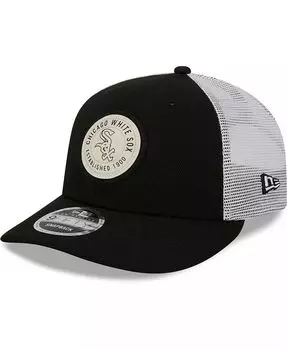 Мужская черная кепка Chicago White Sox Circle Trucker Low Profile 9FIFTY Snapback Hat New Era, черный