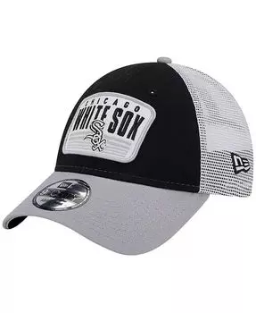 Мужская черная кепка Chicago White Sox с двухцветной нашивкой 9FORTY Snapback Hat New Era, черный