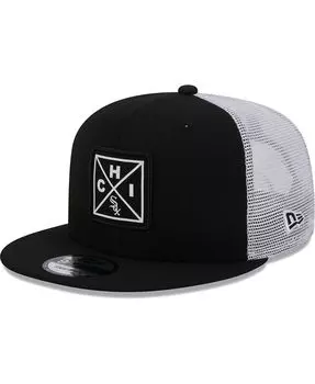 Мужская черная кепка Chicago White Sox Vert Squared Trucker 9FIFTY New Era