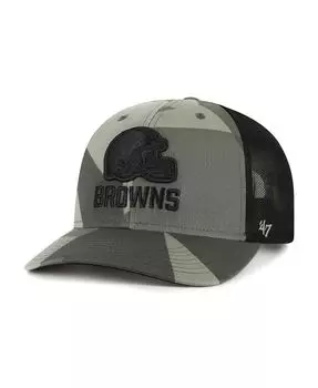 Мужская черная кепка Cleveland Browns Countershade MVP Trucker Snapback с камуфляжным принтом '47 Brand