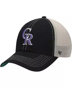 Мужская черная кепка Colorado Rockies Trawler Clean Up Trucker Snapback '47 '47 Brand