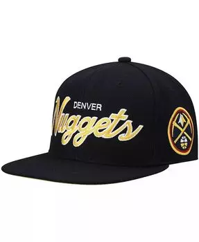 Мужская черная кепка Denver Nuggets Hardwood Classics Script 2.0 Snapback Mitchell & Ness, черный