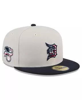 Мужская черная кепка Detroit Tigers 2024 Четвертое июля 59FIFTY New Era, бежевый