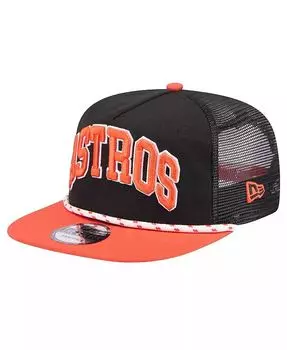 Мужская черная кепка для гольфа Houston Astros Throwback с сетчатой спинкой New Era, черный