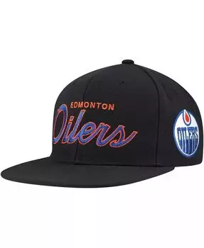 Мужская черная кепка Edmonton Oilers Core Team Script 2.0 Snapback Mitchell & Ness, черный