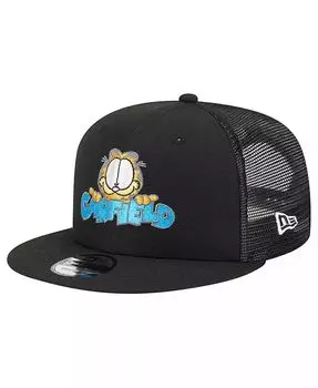 Мужская черная кепка Garfield Wordmark Trucker 9FIFTY Snapback New Era, черный