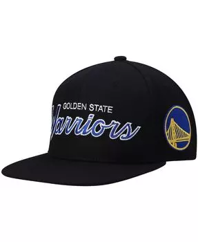Мужская черная кепка Golden State Warriors Hardwood Classics Script 2.0 Snapback Mitchell & Ness