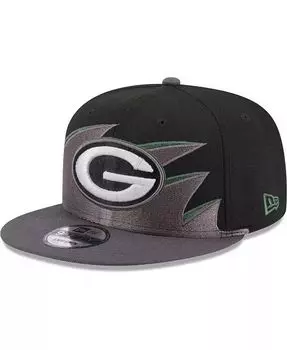 Мужская черная кепка Green Bay Packers Tidal Wave 9FIFTY Snapback New Era, черный