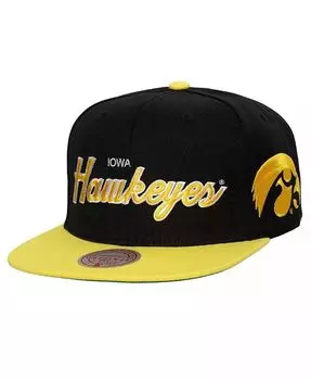 Мужская черная кепка Iowa Hawkeyes Team Script 2.0 Snapback Mitchell & Ness, черный